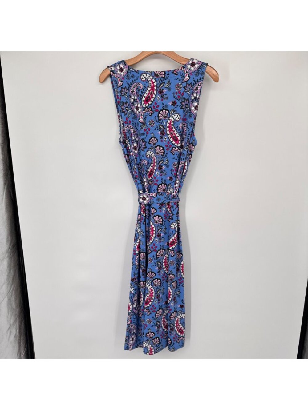 Talbots Effortless Jersey knit Tie Waist Midi Dress Seaside Paisley size large - Picture 9 of 13
